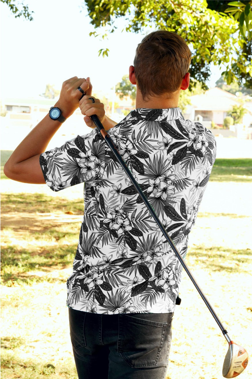 Tropical Grey Technical Golf Shirt (3381)