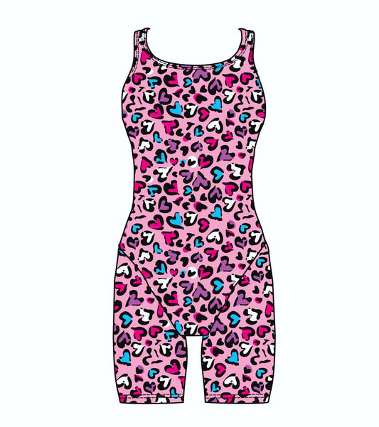 Female kneeskin swimsuit - Love Leopard