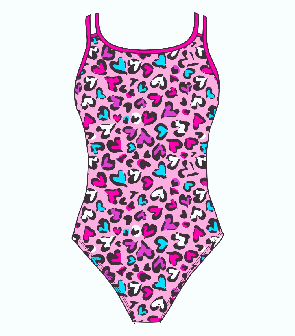 Female fastback swimsuit -  Love Leopard