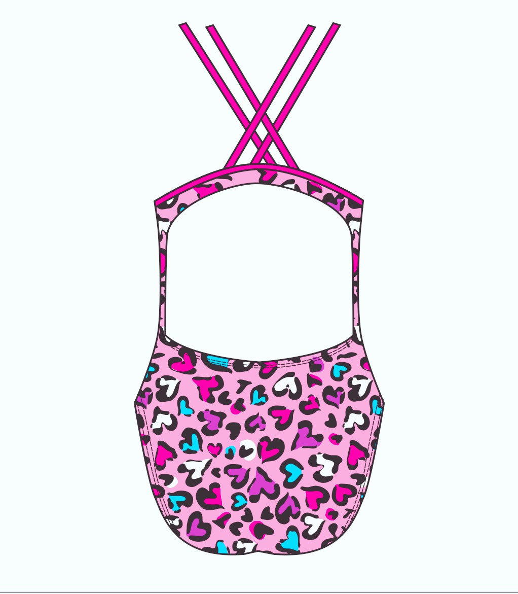 Female fastback swimsuit -  Love Leopard