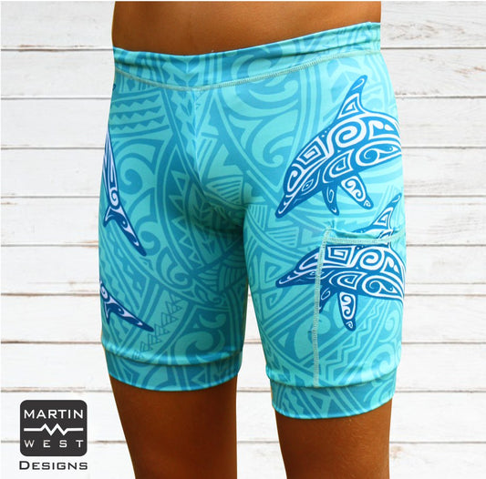 Male Tattoo Dolphin run/paddle shorts