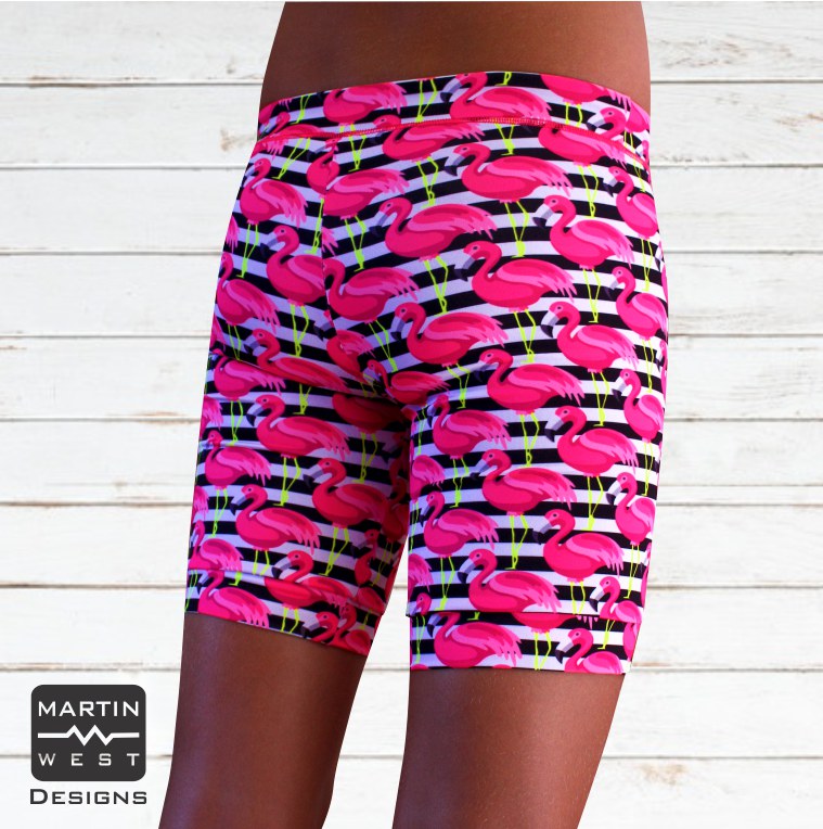 Male Neon Flamingo  Swim/run/paddle shorts