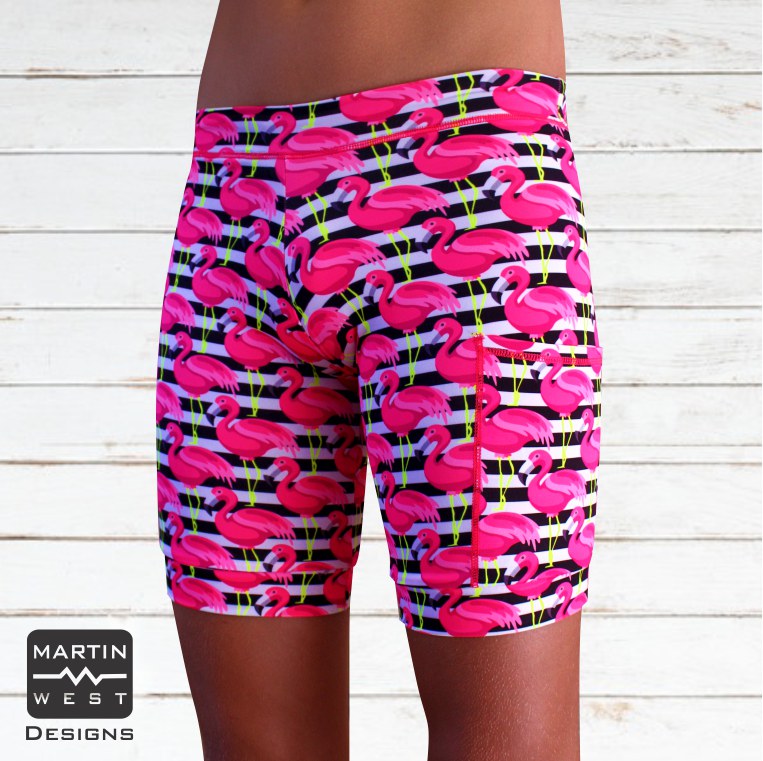 Male Neon Flamingo  Swim/run/paddle shorts