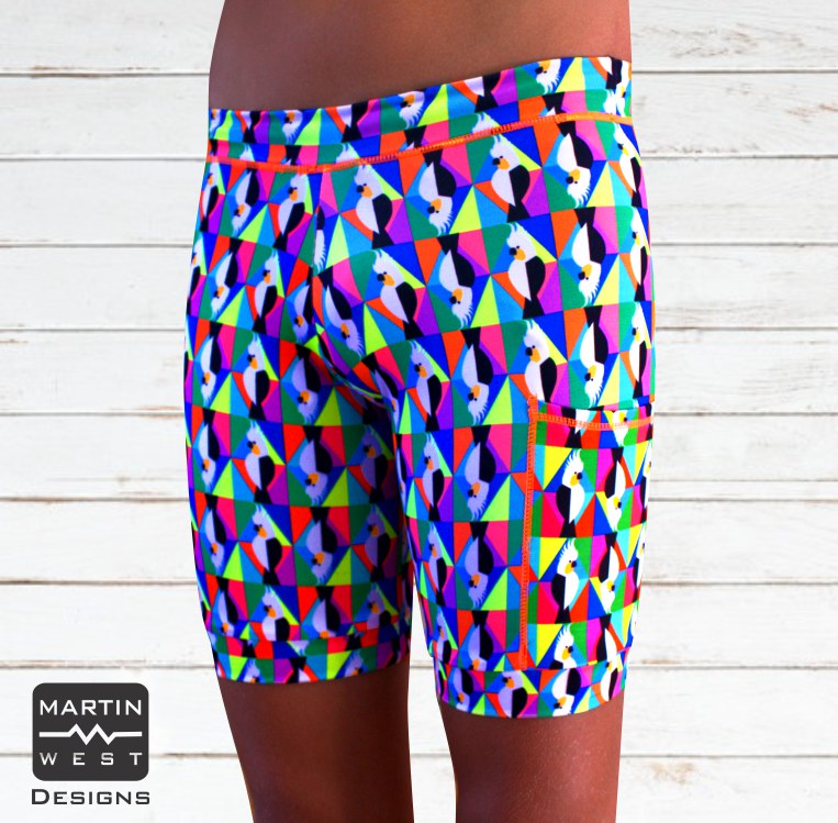 Male Neon Parrot Swim/run/paddle shorts