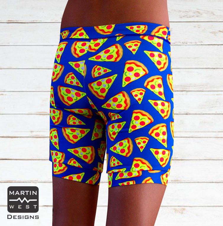 Male Neon Pizza Swim/run/paddle shorts