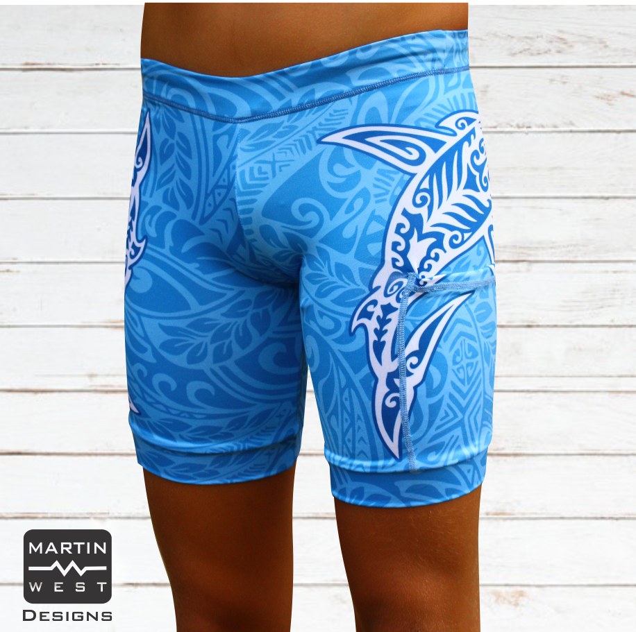 Female Tattoo Shark run/paddle shorts