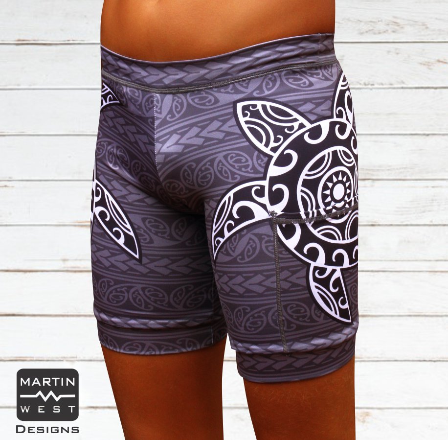 Male Tattoo Turtle Swim/run/paddle shorts