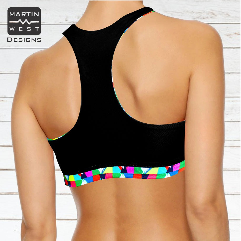 Female Parrot run/paddle/swim reversible Crop Top