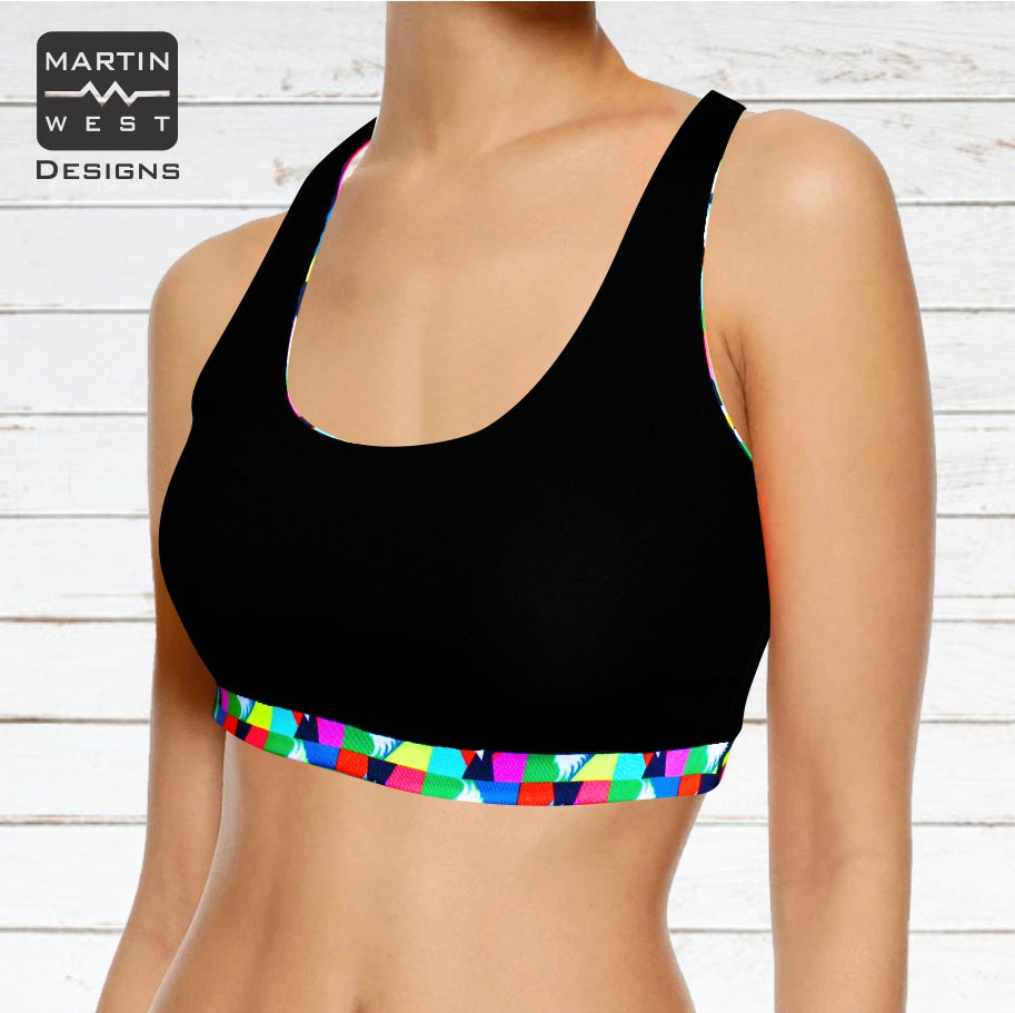 Female Parrot run/paddle/swim reversible Crop Top