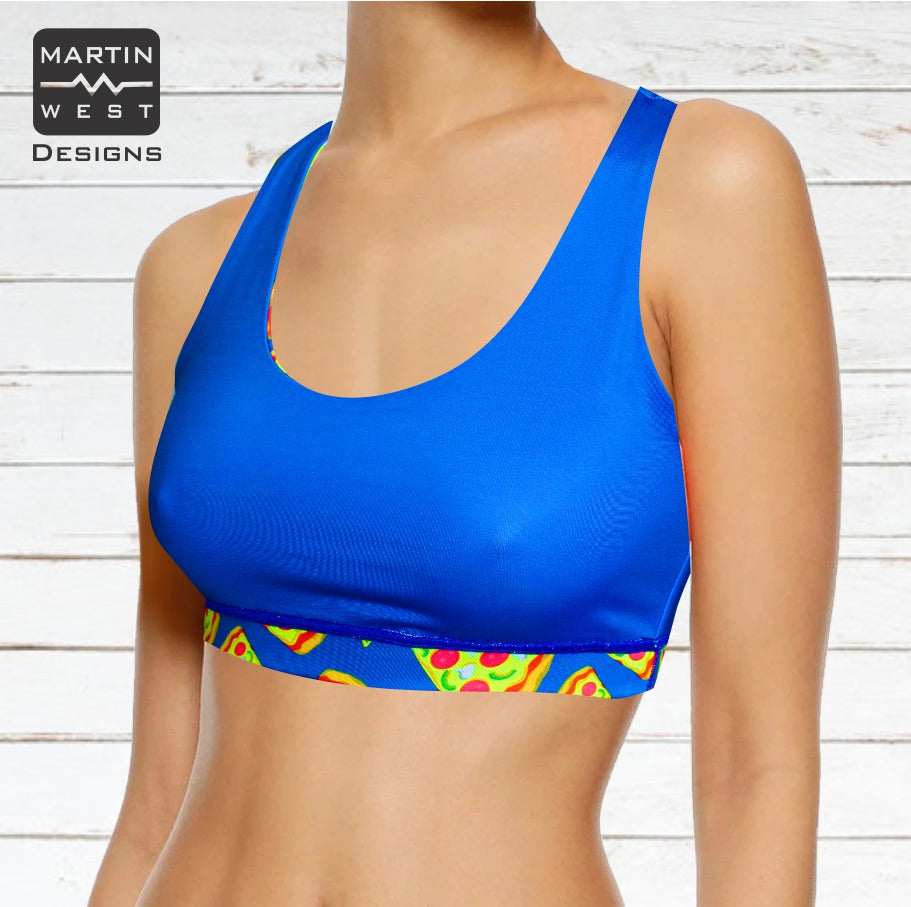 Female Pizza run/paddle/swim reversible Crop Top