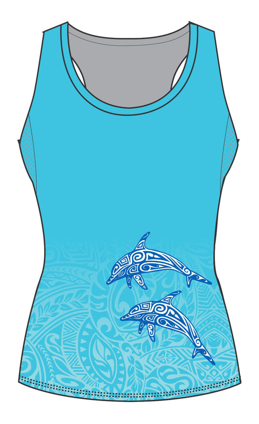 Female Tattoo Dolphin Running Vest