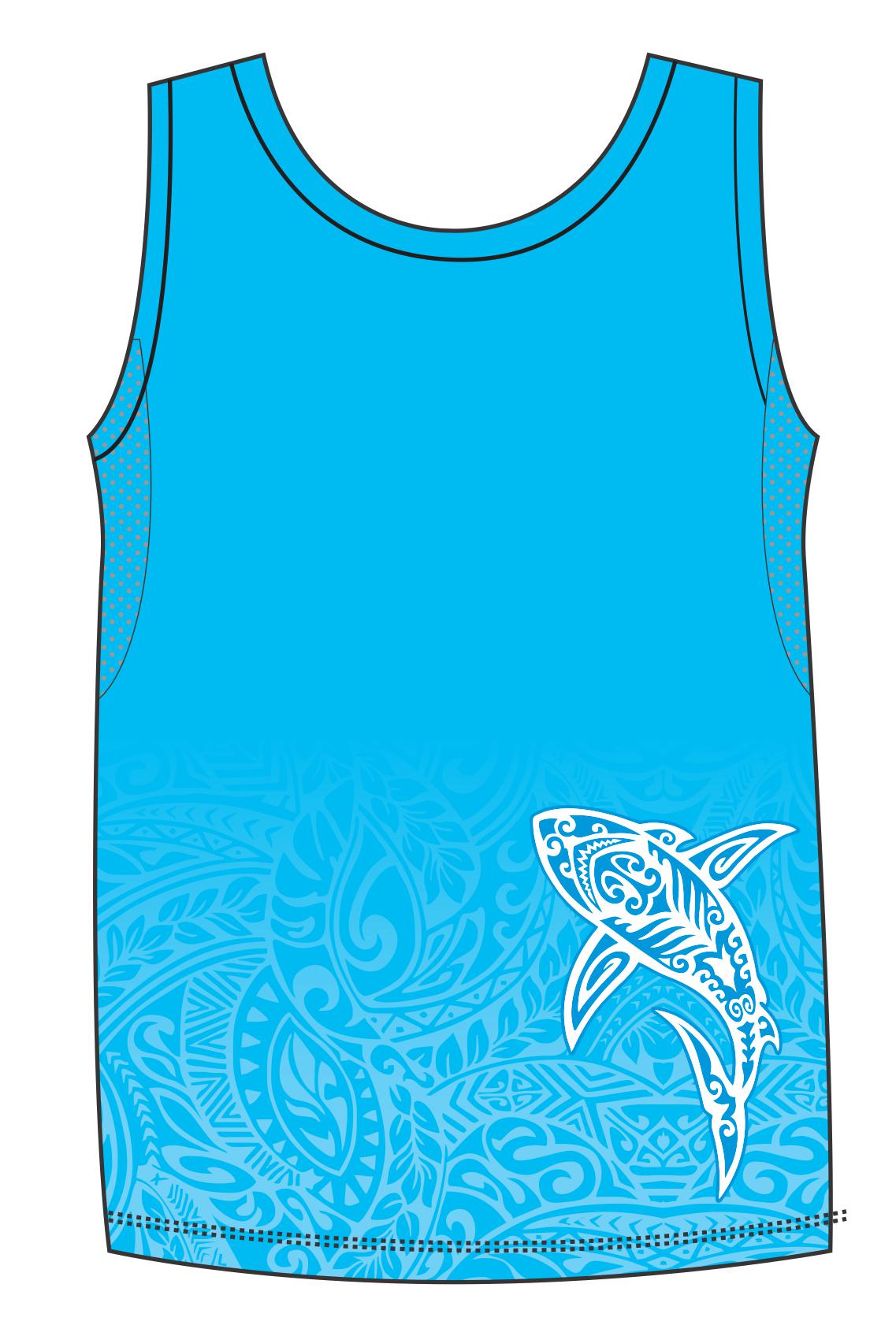 Male Tattoo Shark Run Vest