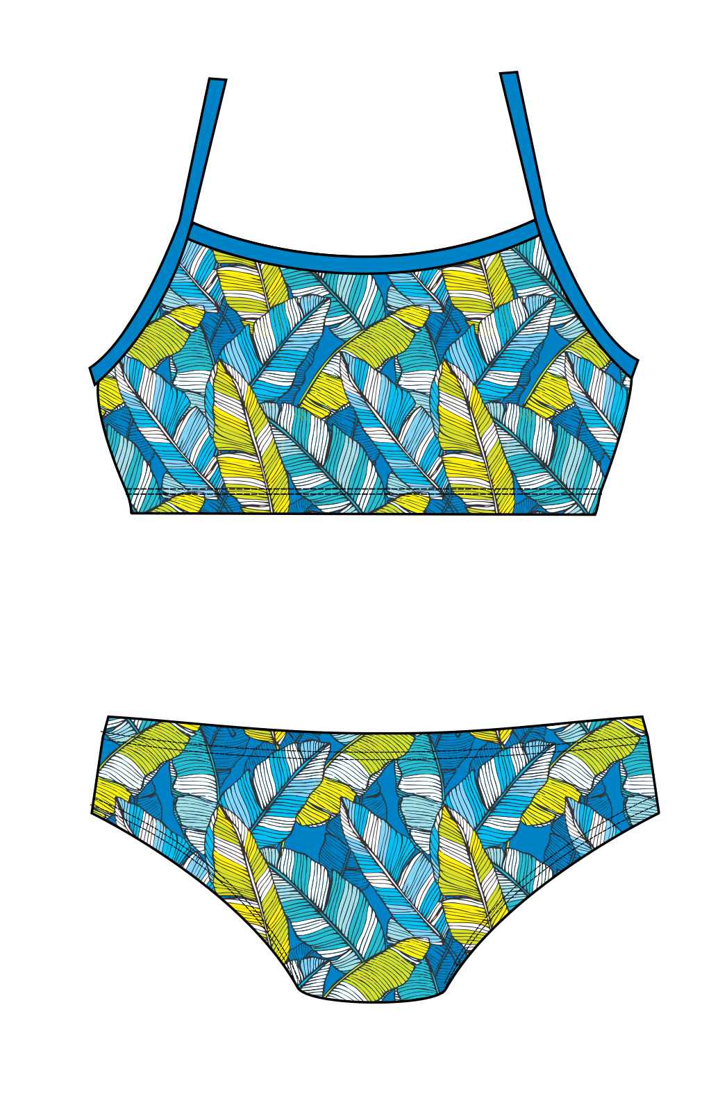 Female 2 piece training bikini -  Banana Leaf