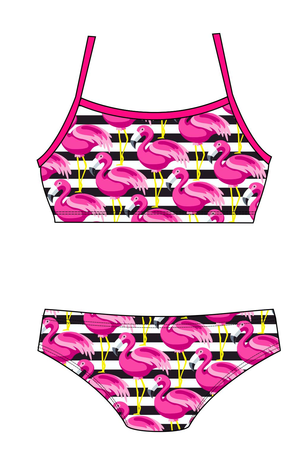 Female 2 piece training bikini -  Flamingo