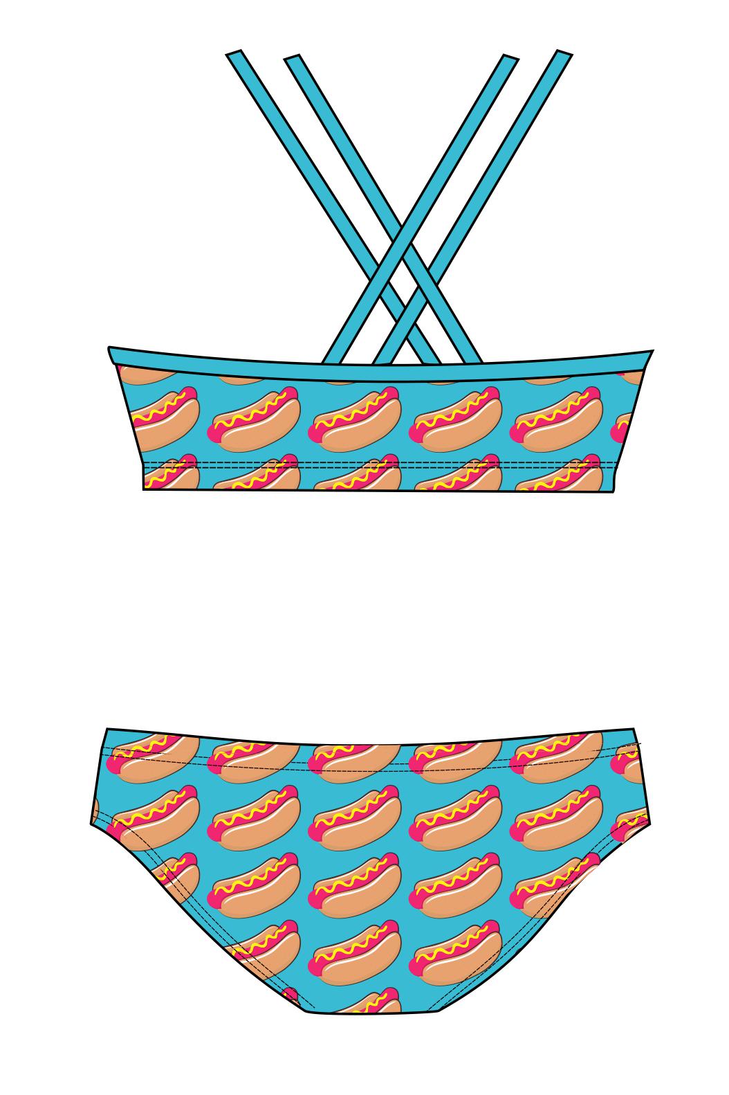 Female 2 piece training bikini -  Hot Dog