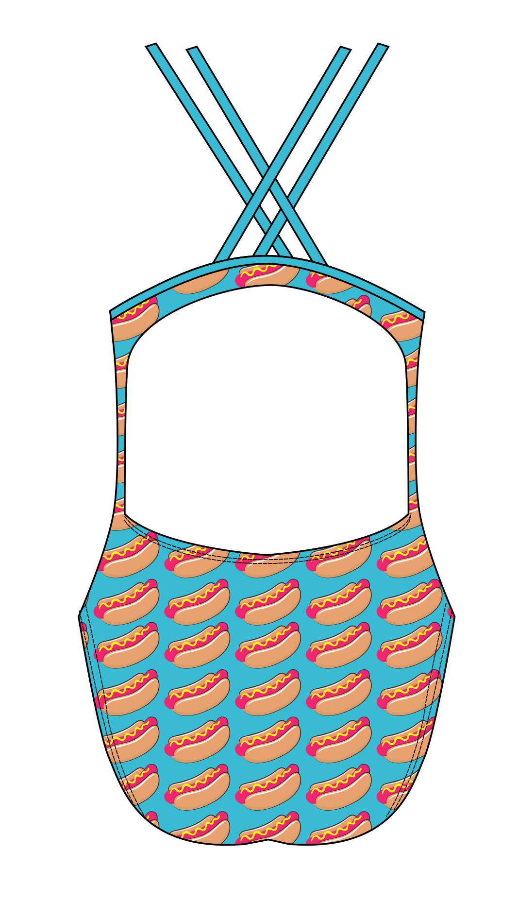 Female fastback swimsuit - Hot Dog