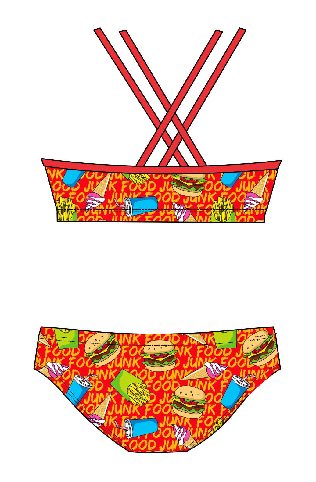 Female 2 piece training bikini -  Junk Food