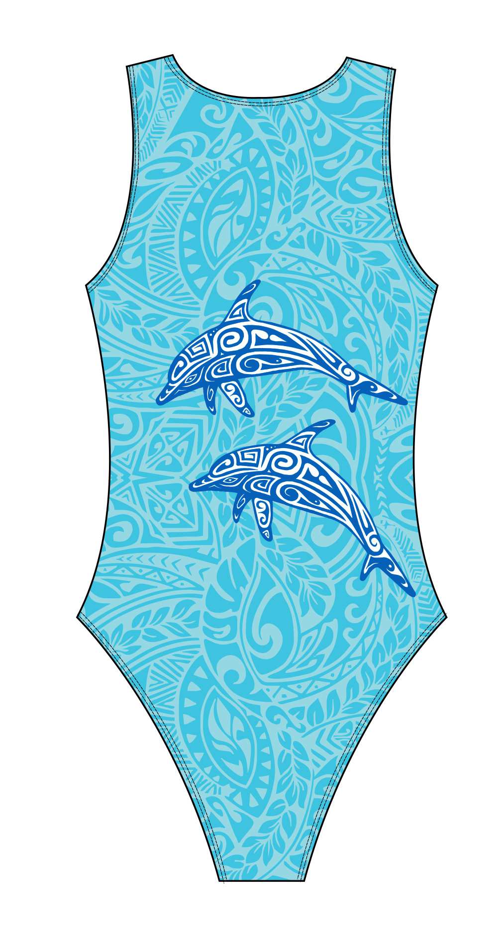 Female water polo swimsuit - Dolphin Tribal-Dax Martin