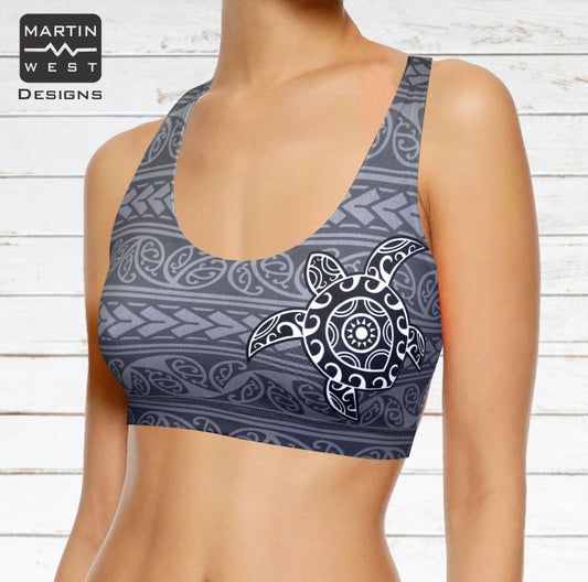 Female Tattoo Turtle  run/paddle/swim reversible Crop Top