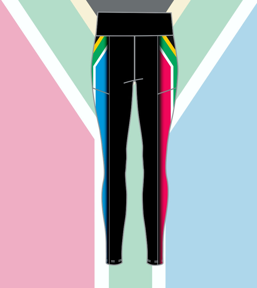 South African Flag High waist leggings full length.