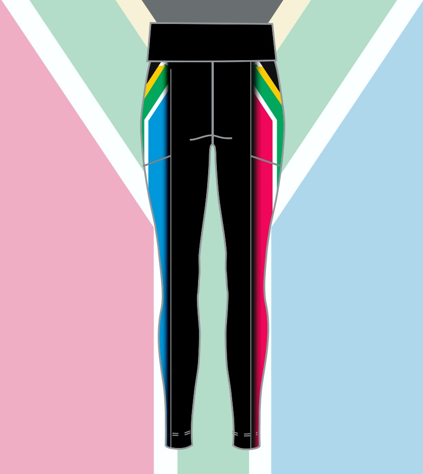 South African Flag High waist leggings full length.