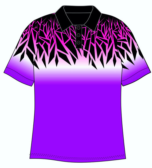 Male Funky Purple Chards Custom Printed Golf Shirt