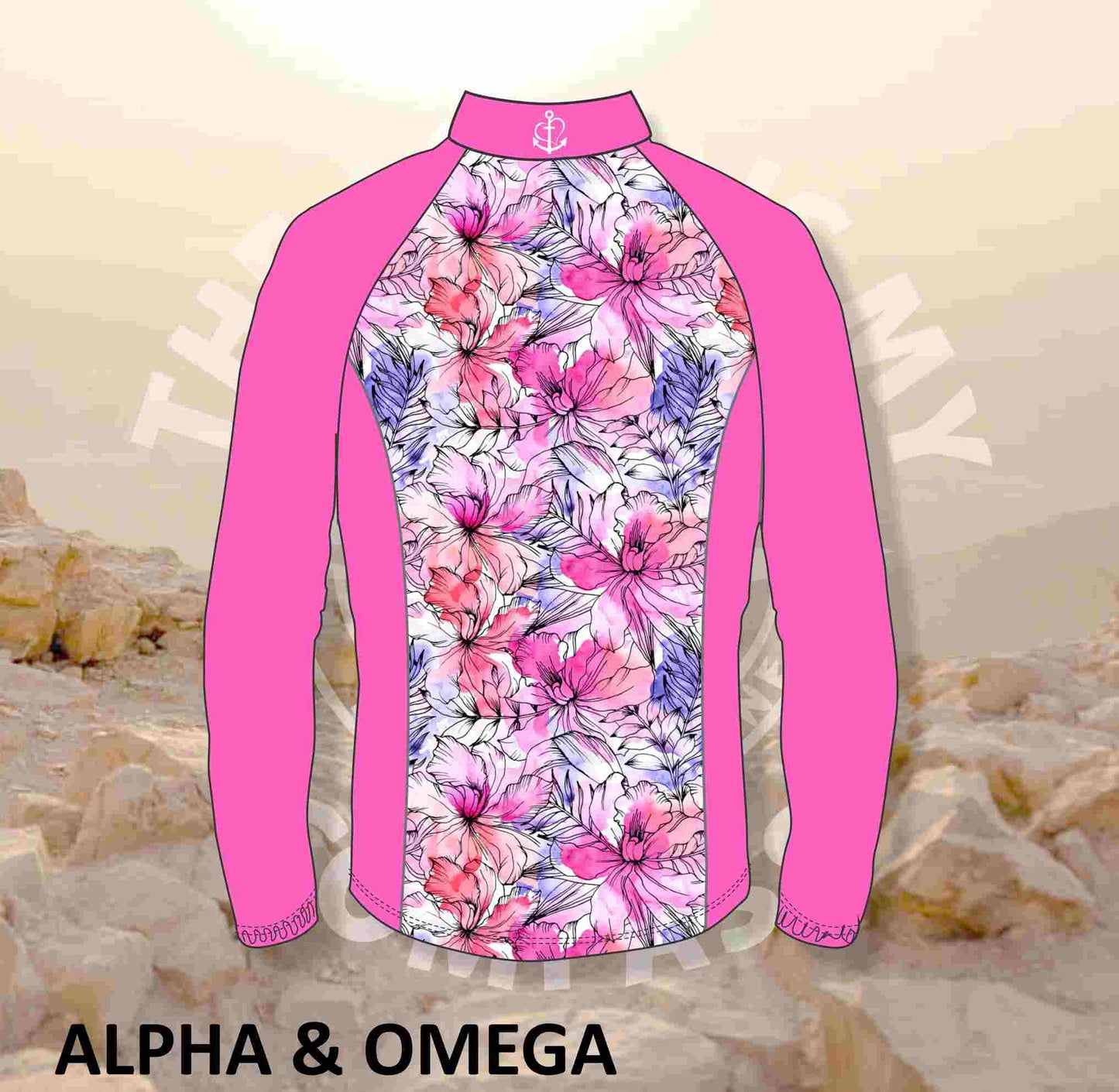 Alpha And Omega Floral Water color  Trail Jacket