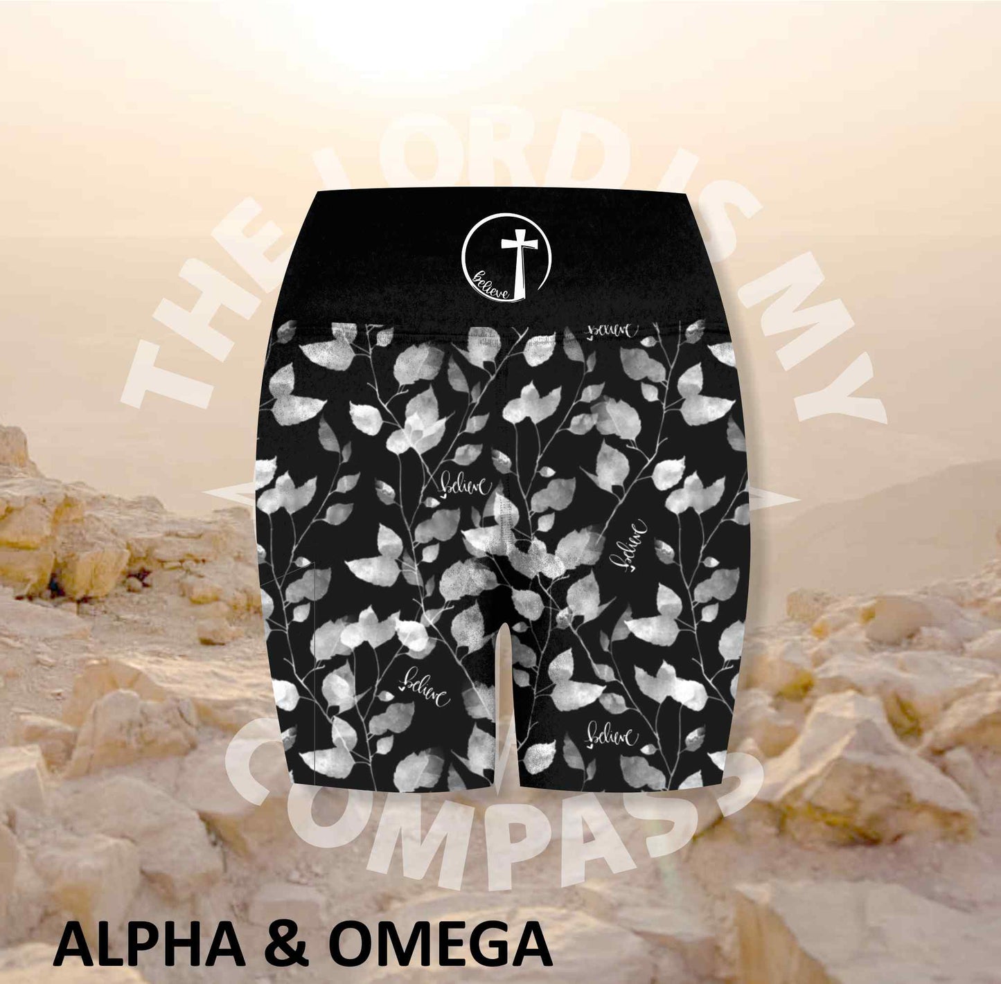 Alpha And Omega Believe Trailing Leaf Athleisure Short Tights