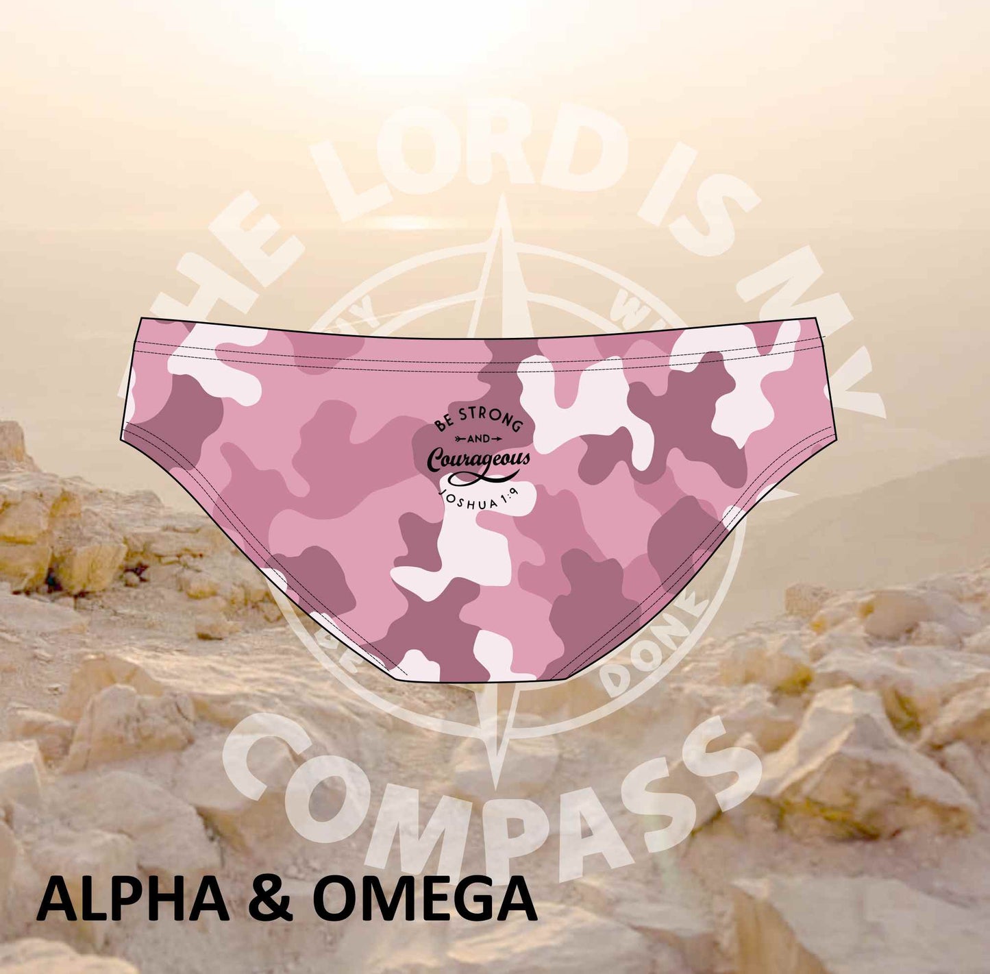 Alpha And Omega Be Strong Pink Camo Bikini Bottom