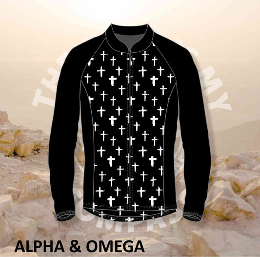 Alpha And Omega White Cross Print Trail Jacket (3058)