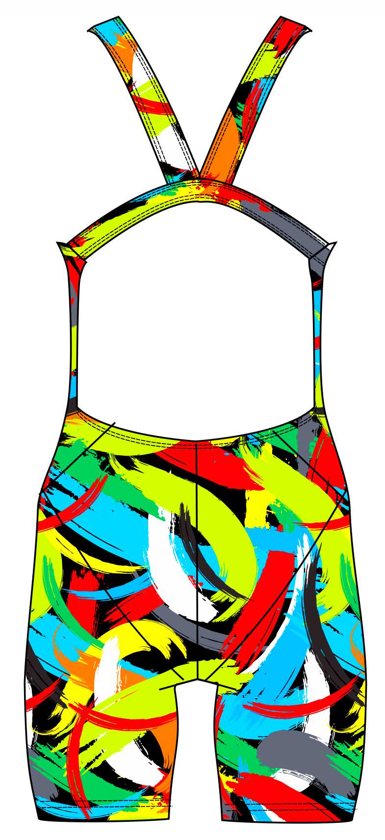 Female kneeskin swimsuit - Brushstrokes