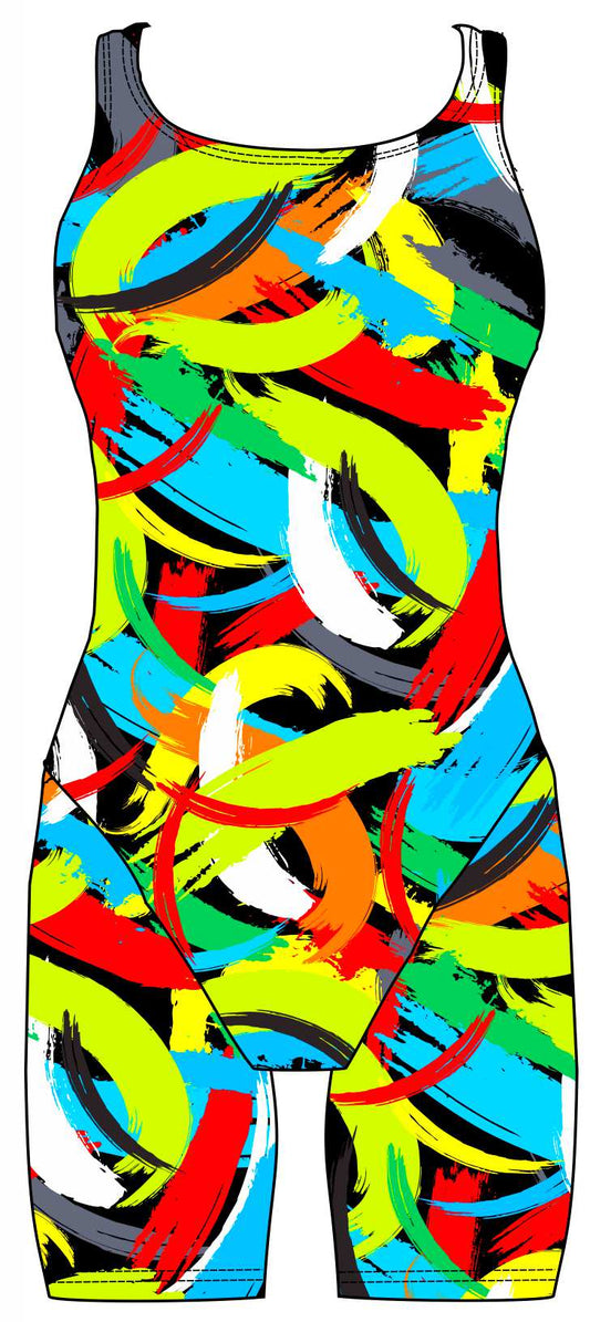 Female kneeskin swimsuit - Brushstrokes