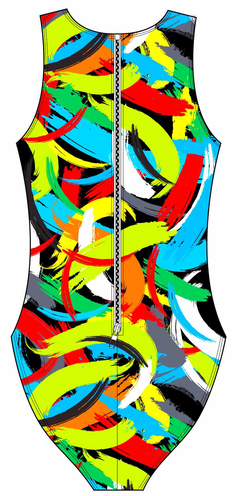 Female water polo swimsuit - Brushstrokes