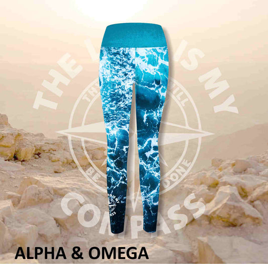 Alpha And Omega The Lord is my Compass Print Athleisure Tights