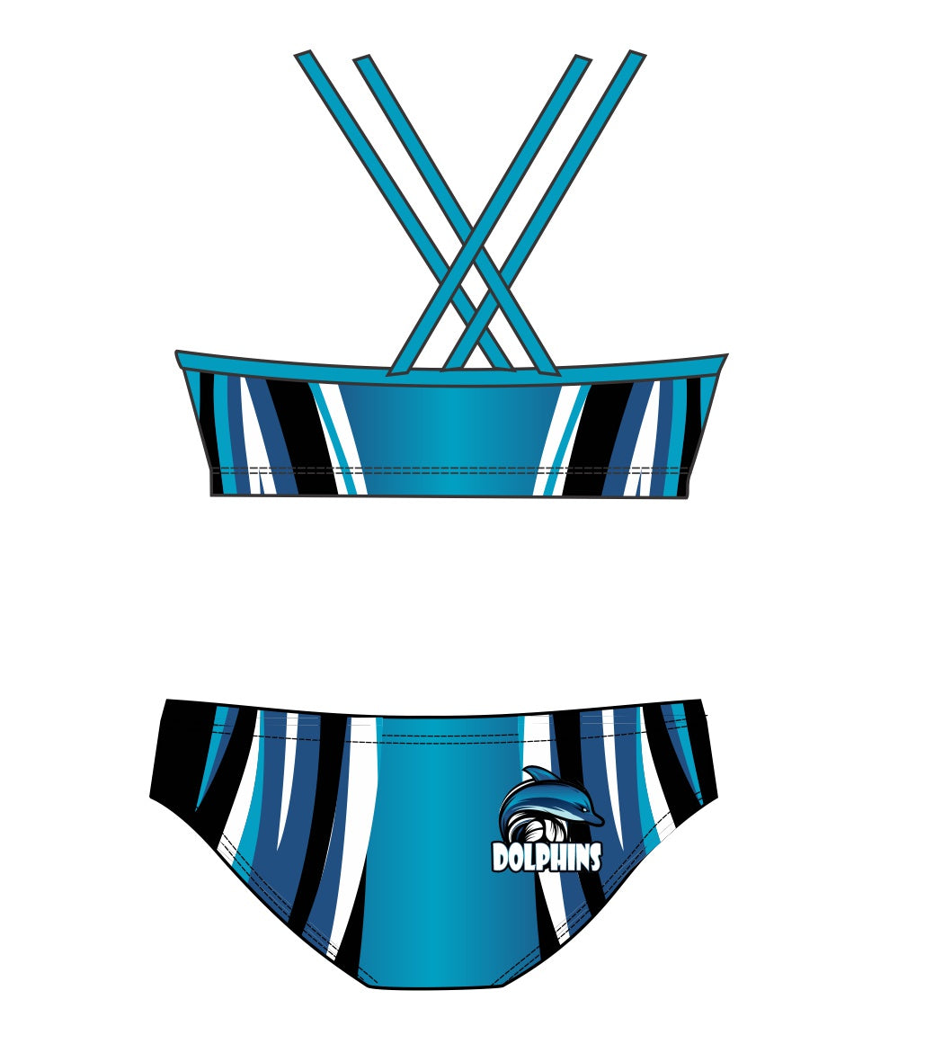 Female 2 piece training bikini -  DOLPHINS