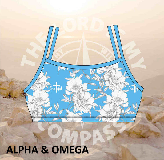 Alpha And Omega GRATEFUL PEONIES  Bikini Top