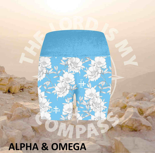 Alpha And Omega GRATEFUL PEONY Athleisure Short Tights