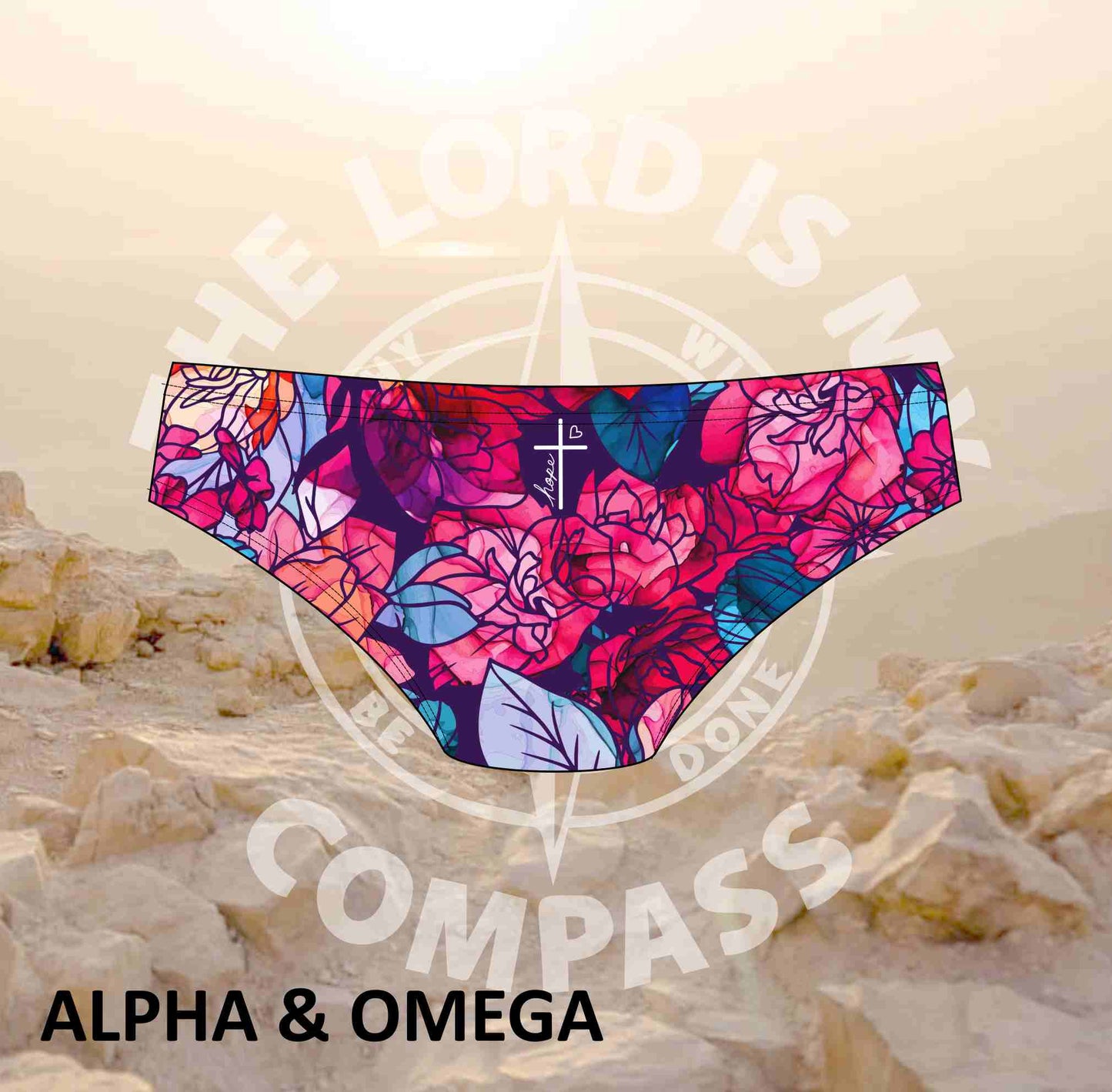 Alpha And Omega Purple Floral  Bikini Bottom (3235)