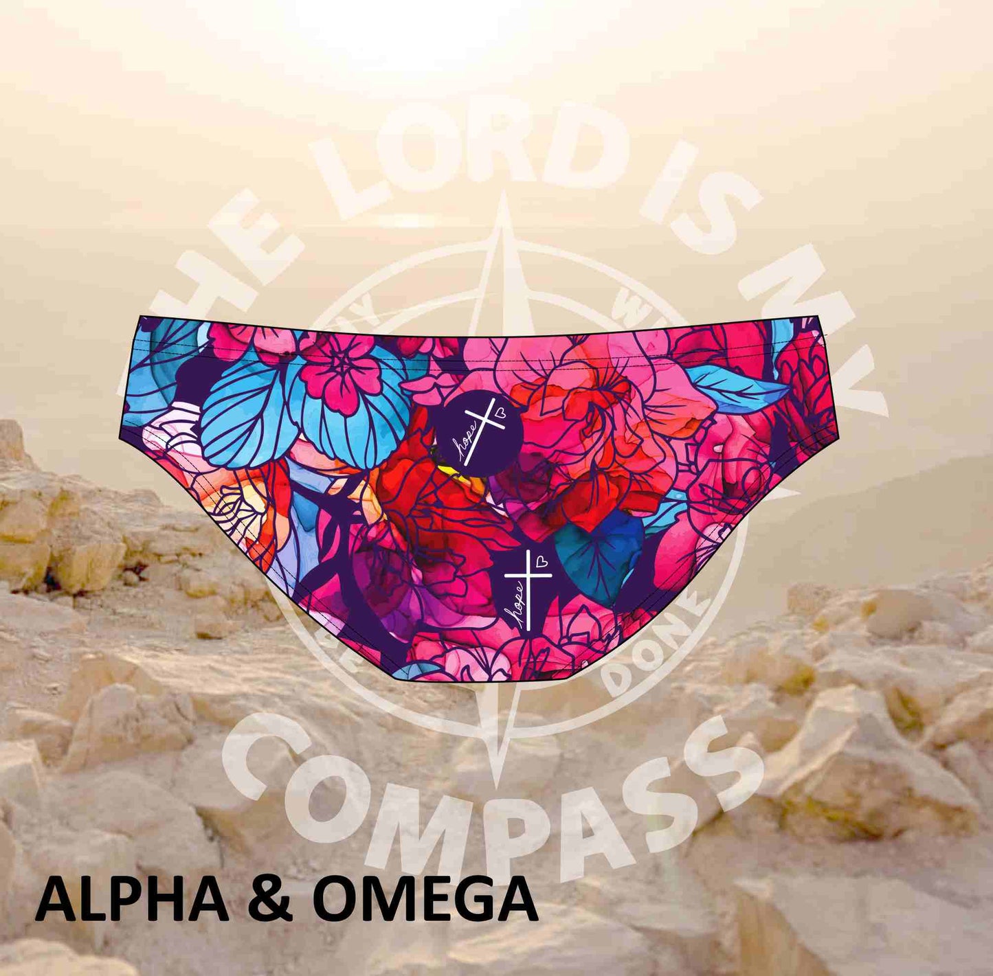 Alpha And Omega Purple Floral  Bikini Bottom (3235)