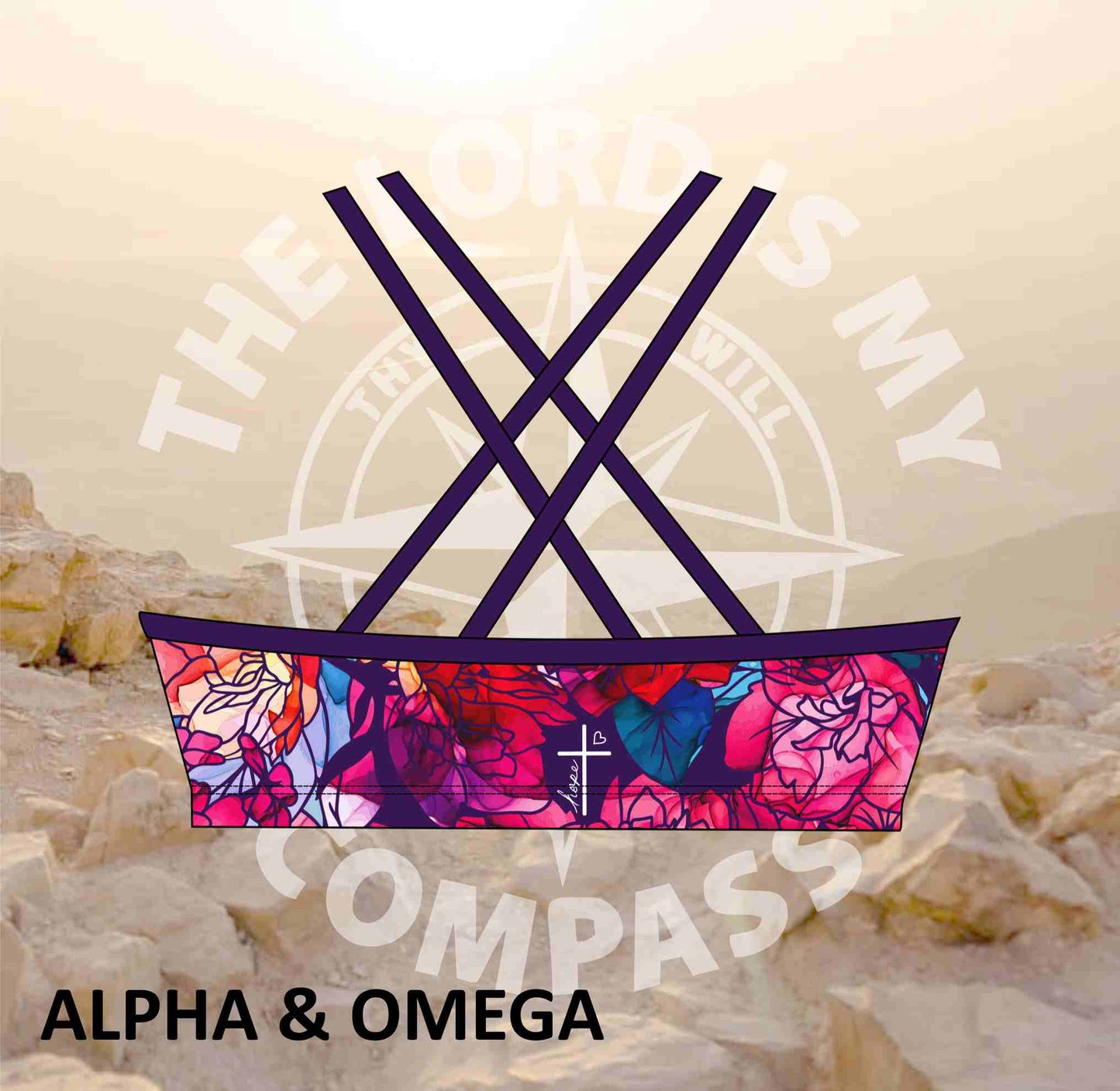 Alpha And Omega Purple Floral Bikini Top (3235)