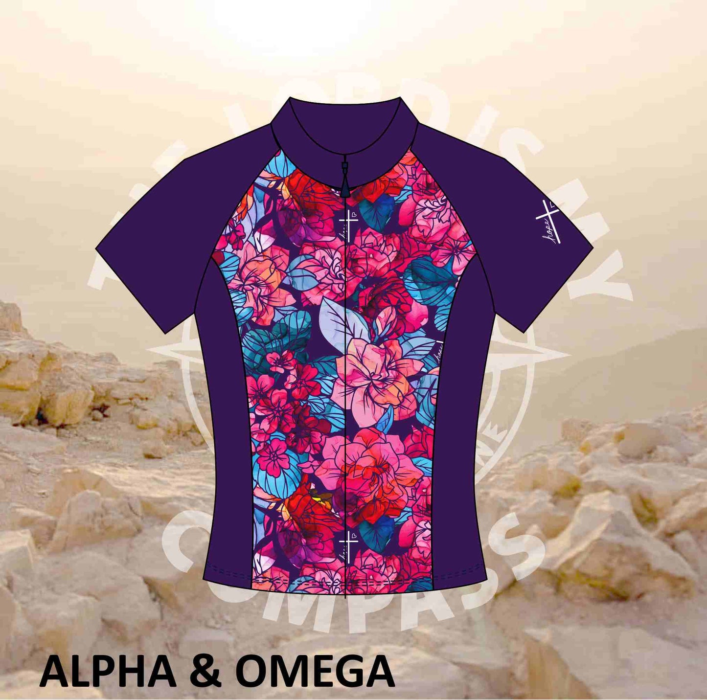 Alpha & Omega Purple Floral Pro Cycling Shirt (3235)