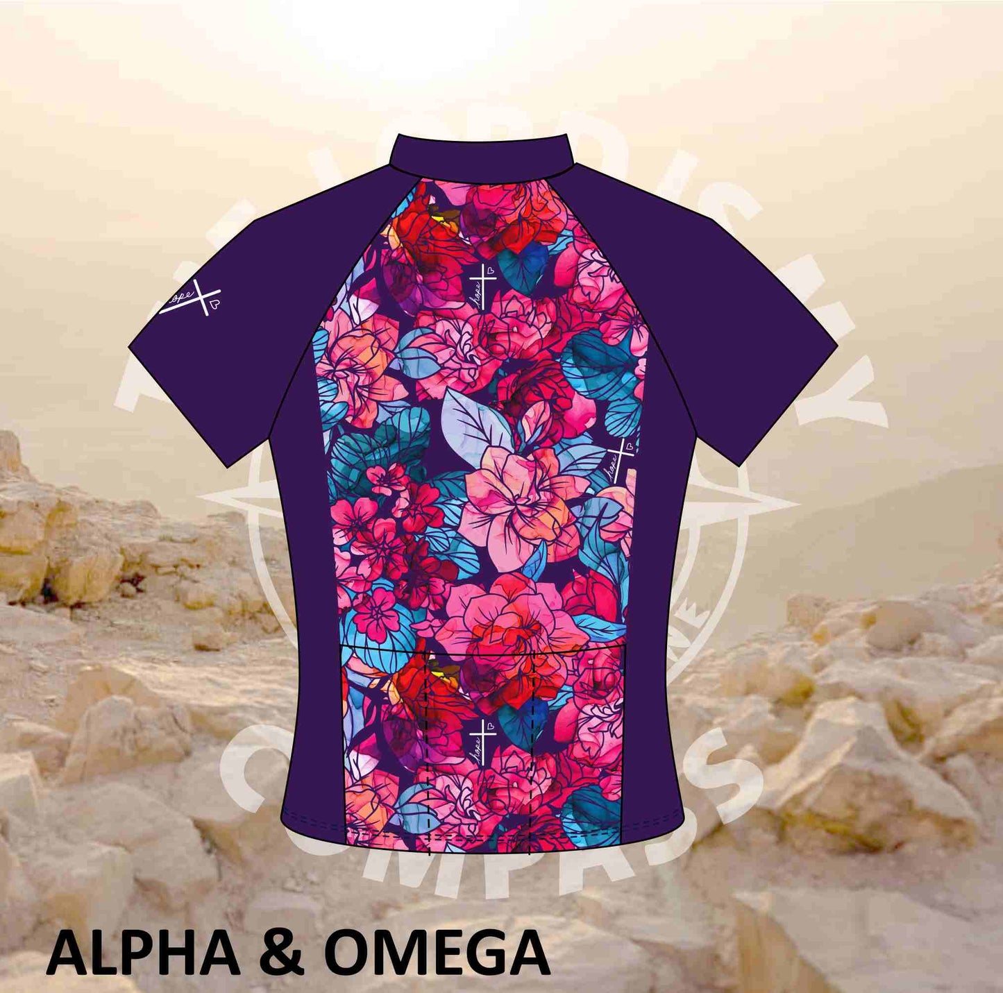 Alpha & Omega Purple Floral Pro Cycling Shirt (3235)