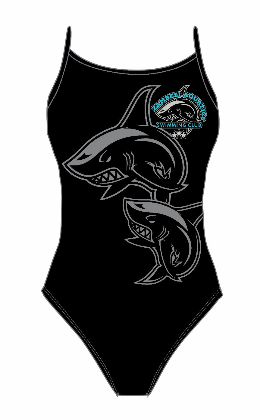 Female thin strap fastback  swimsuit - Zambezi Swimming