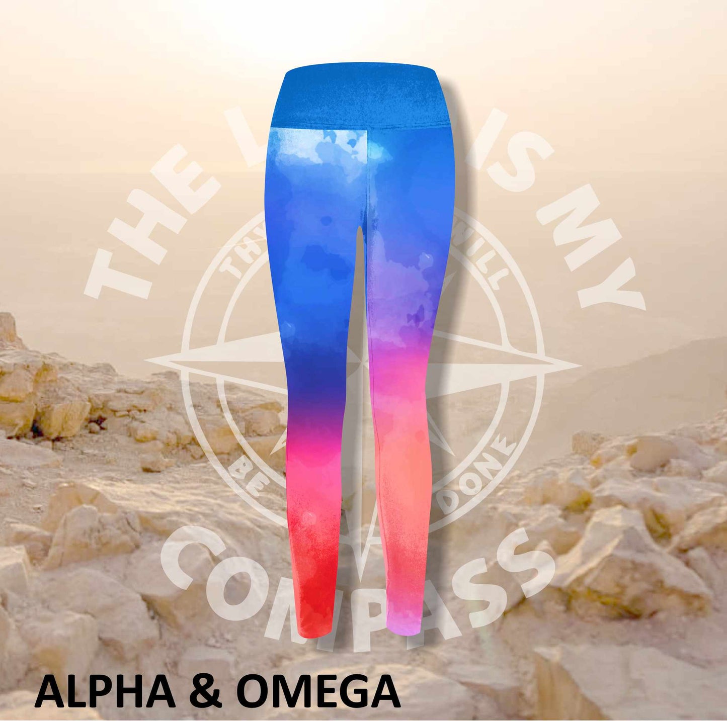 Alpha And Omega Watercolor Jesus loves you print Athleisure Tights