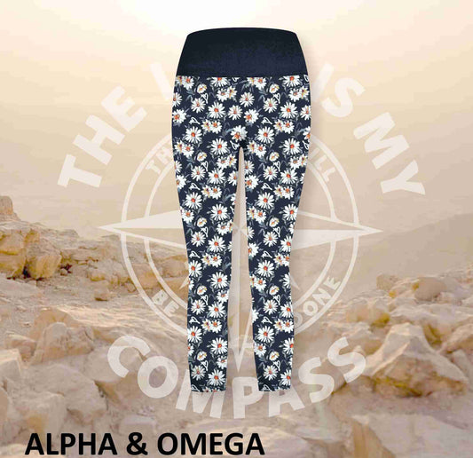 Alpha And Omega Daisy Athleisure Three Quarter Tights