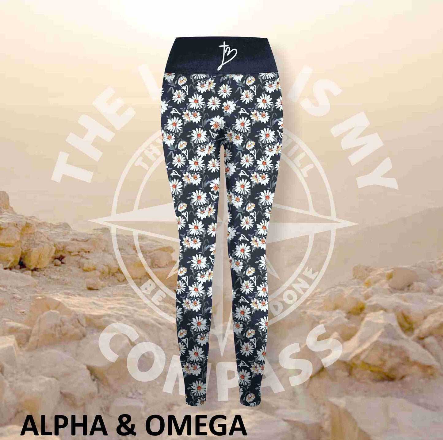 Alpha And Omega Daisy Print Athleisure Tights