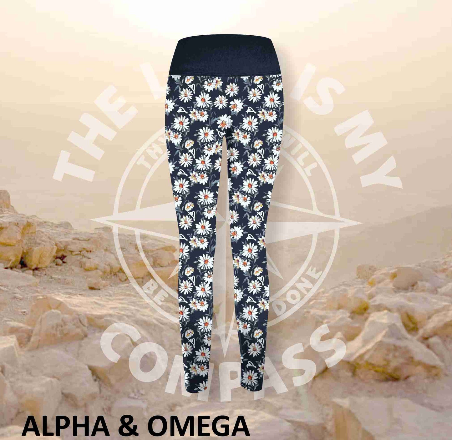 Alpha And Omega Daisy Print Athleisure Tights