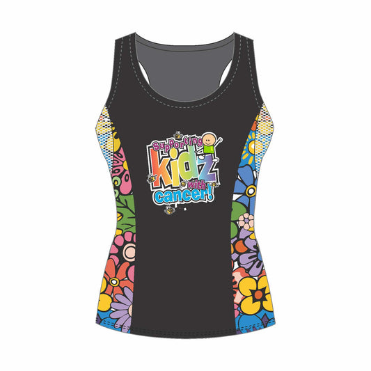 Rainbows & Smiles active female Floral Bees run vest