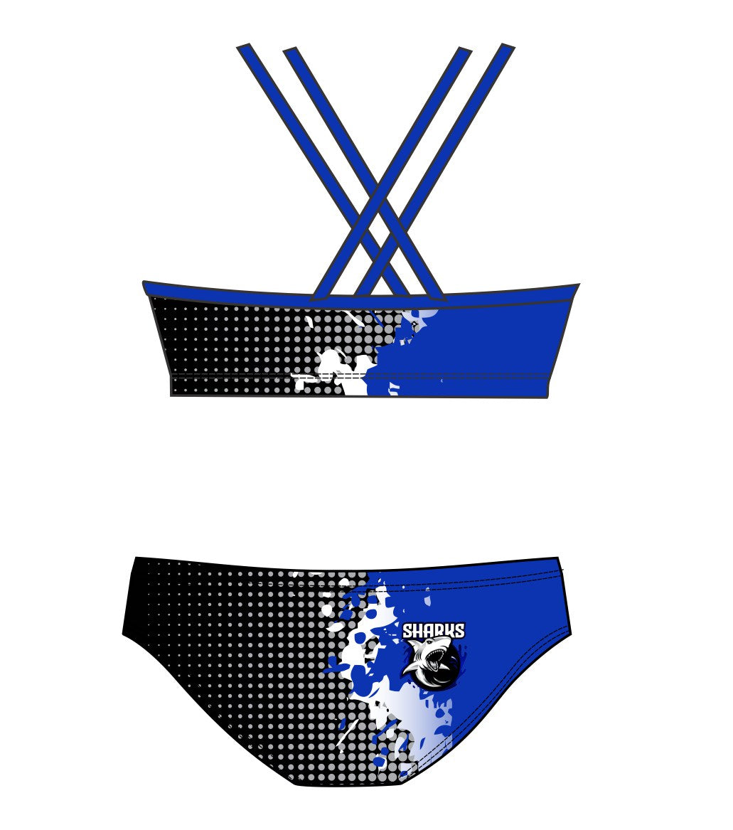 Female 2 piece training bikini -  SHARKS