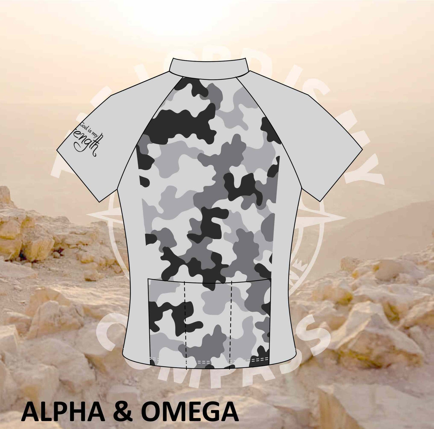 A&O  Strength Grey Camo Pro Cycling Shirt